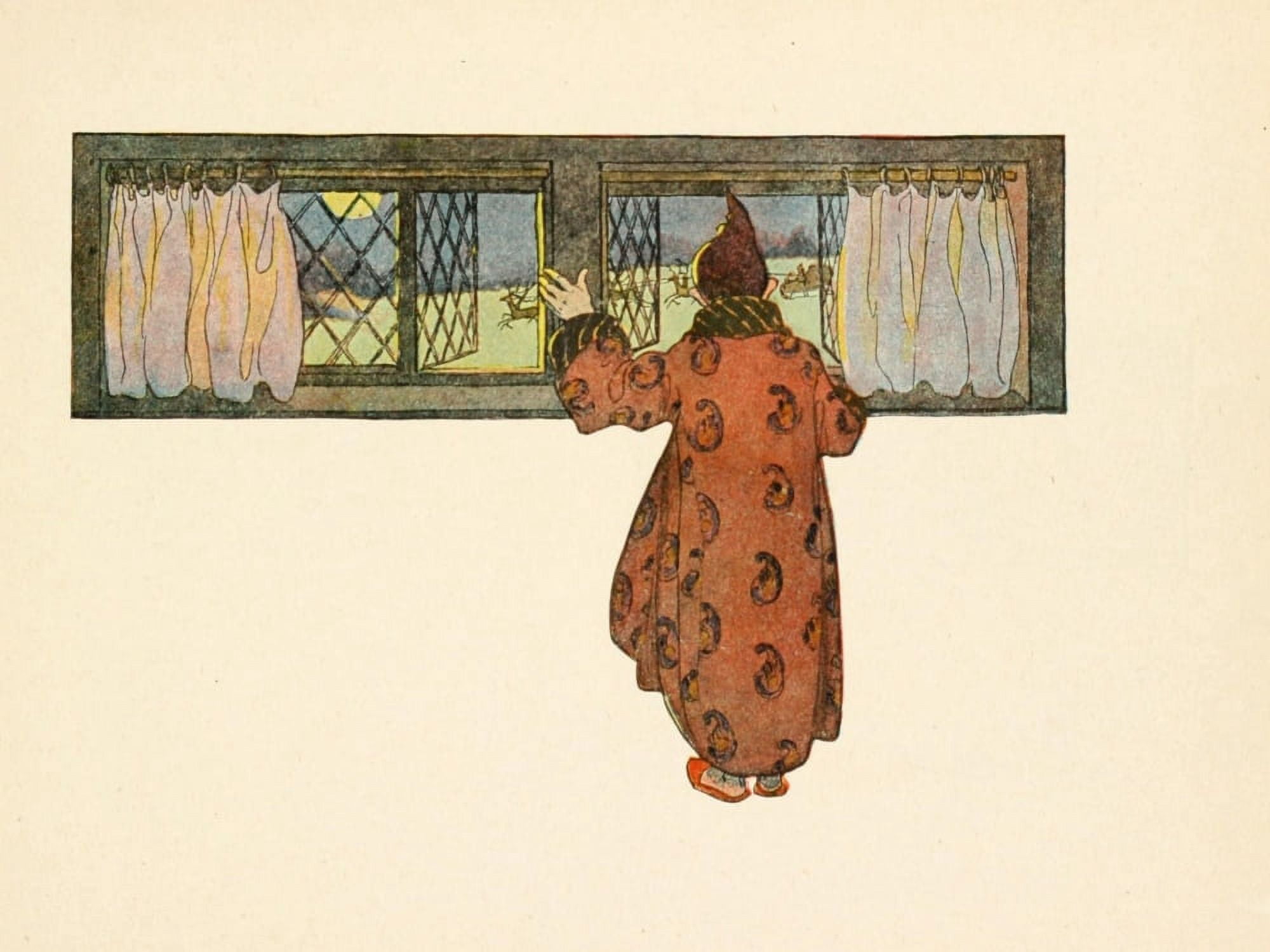 Twas the night before Christmas c1912 Waiting for Santa Canvas Art - Jessie Willcox Smith (18 x 24)