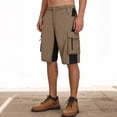 thumbnail image 1 of Twczz Mens Cargo Shorts with Zipper Pockets- Casual Lightweight Relaxed Fit Comfort Waist Hiking Camping Shorts Brown Size 28-38, 1 of 7