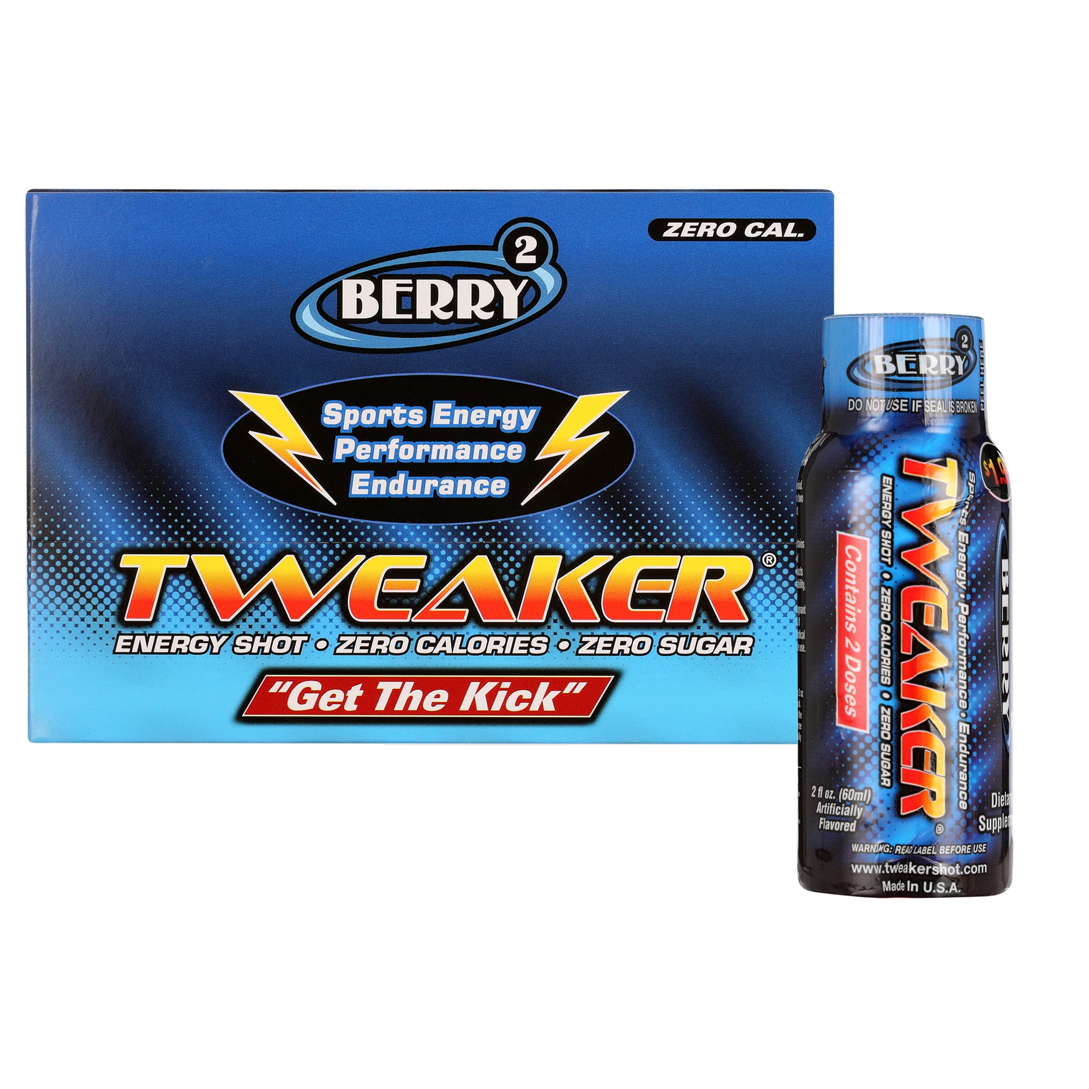 Tweaker Energy Shot, Berry, 2 fl oz, 12 count