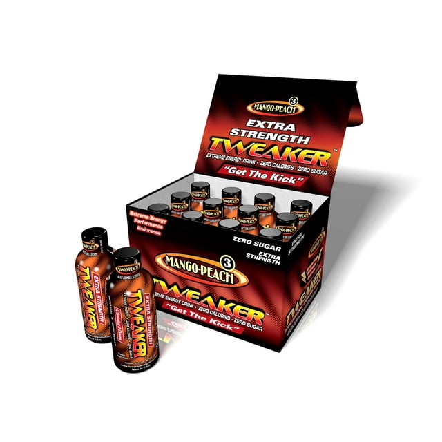 Tweaker Energy Shot, Mango Peach, Extra Strength, 2 fl oz, 12 Count