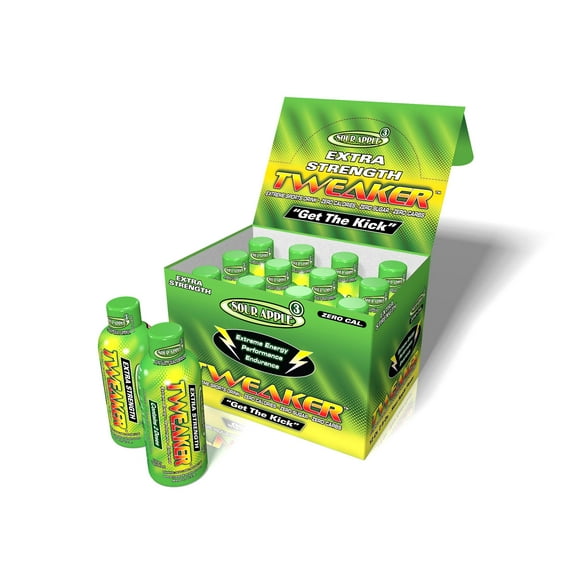 Tweaker Energy Shot, Sour Apple, Extra Strength, 2 fl oz, 12 Count