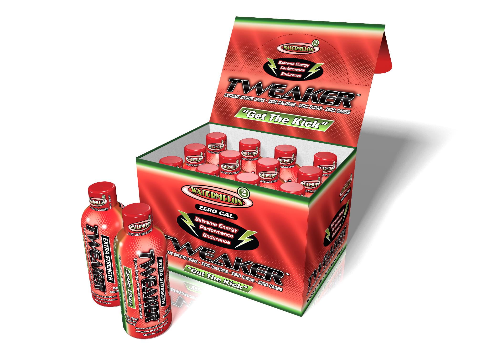 Tweaker Energy Shot, Watermelon, 2 fl oz, 12 Count