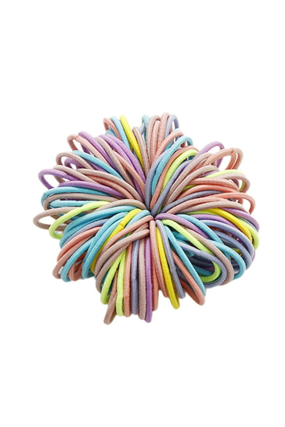 100 PCS Hair Ties for Thin Hair - 3cm Nylon Black Hair Tie Bulk for Women Ponytail Holders Men Hair Elastic Band A One Size