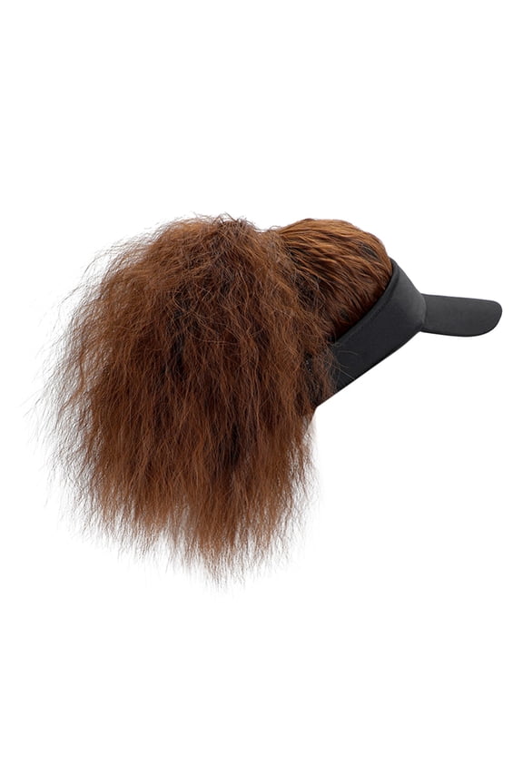 Baseball Cap with Hair Wig Hair and Black Hat Baseball Cap with Hair Extensions Synthetic Wavy Wig Hat Adjustable Baseball Hat Hairpieces for Women Daily Party Use C One Size