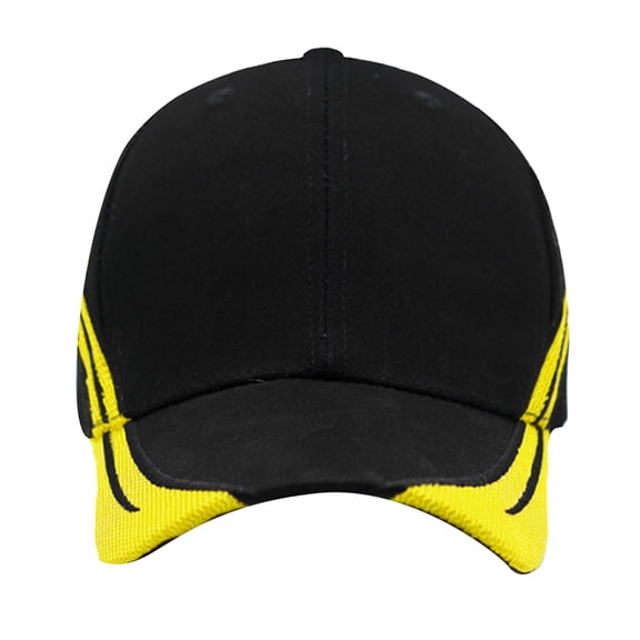 Tweang Baseball Cap Structured Chino Cap Competition Cap Baseball/Headwear Plain Baseball Cap Brushed Twill Cap Cap with Sandwich Bill Baseball Hat Sports Fitness Baseball Cap Black One Size