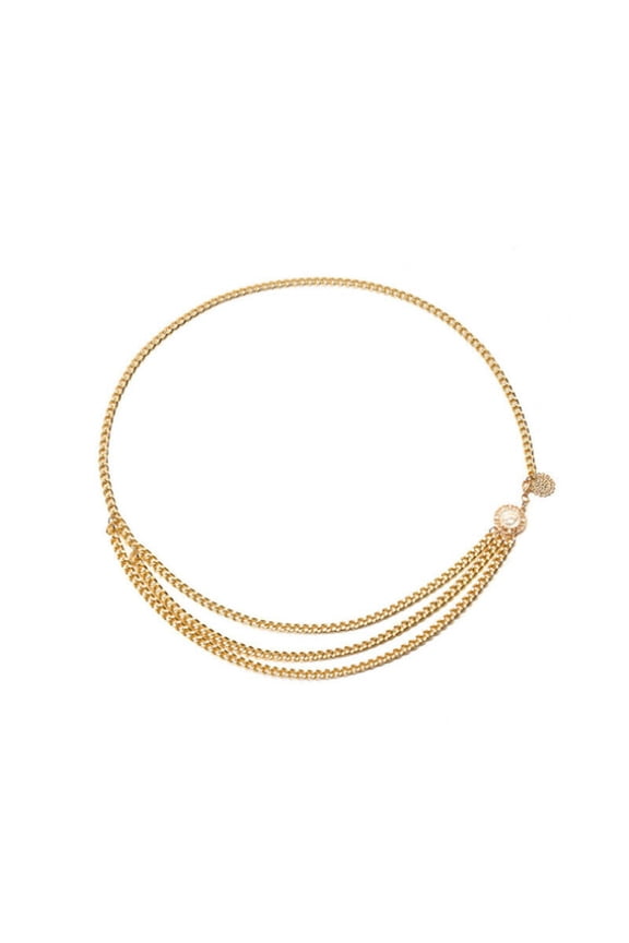 Belly Dance Metal Waist Chain Dress Belts Metal Belt for Women Gold One Size