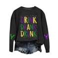 thumbnail image 1 of Tweang Carnival Sweatshirt Mardi Gras Clothing Purple Mardi Gras Shirt Mardi Gras Tops for Women Womens T Shirts Loose Fit Plain Shirts for Women Blouses for Women Dressy Casual Black 1 L, 1 of 4