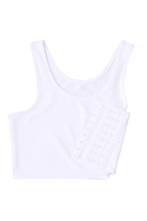 Chest Binder Bra Compression Bra Strapless Bandeau Bra Tank Top for Women No Wire Bras for Women Backless Bra White S