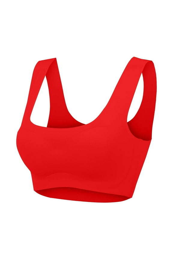 Chest Binder Yoga Bra Workout Tops for Women Bras for Women No Underwire Sticky Bra Sticky Bra Pads Strapless Bandeau Bra Red L