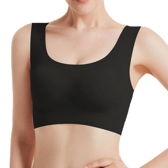 Tweang Chest Binder Yoga Bra Workout Tops for Women Strapless Bra Sticky Bra Womens Bras Wireless Bras for Women Black M