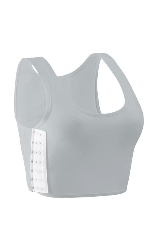 Chest Binders binder bras for women Tight Tank Top shapewear Bra Binder Tank Top Compression Bra Square Collar Elastic Vest Breast Reinforced Vest Chest Shaper Summer Mesh Z1-Light Ashy L