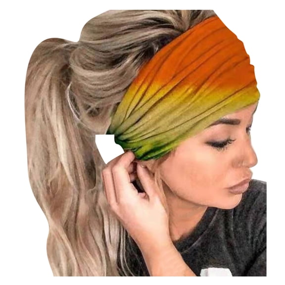 Tweang Cloth Headbands for Women Sweat Bands Headbands Men Head Wraps for Women Sweat Headbands for Women Sweatbands Sweat Headband Workout Headbands for Women Yellow One Size