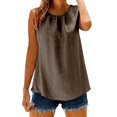 thumbnail image 1 of Tweang Cotton Linen Tops for Women Gauze Shirts Camisole Womens Cotton Linen Sleeveless Tank Tops Fashion Cotton Collared Blouse Running Tennis Yoga Sleeveless Crewneck Cropped Tank Tops Beige M, 1 of 6
