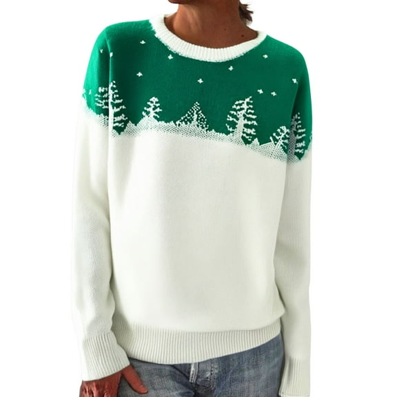 Tweang Fair Isle Sweater Women Wool Sweater Women Pattern Sweaters for Women Sweaters for Women Trendy Cable Knit Pullover Norwegian Sweater Women Norway Sweater White 5xl