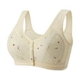 thumbnail image 1 of Tweang Front Closure Bra Push Up Underwear No Underwire Bras Bras for Women Comfort Bralettes Front Button Bra Convenient Buckle Bra Full Coverage Bras Snap Front Bra Thin Bra New Bra Yellow 2XL, 1 of 2