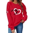 thumbnail image 1 of Tweang Happy Valentines Day Shirt for Women's Workout Tops Longsleeve Workout Tops for Women Ladies Fall Tops Women's Valentine's T-shirt Women's Tops Womens Plus Size Fall Tops Red 1 L, 1 of 6