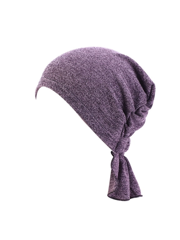 Headwraps for Women Turban Caps for Women Knot Chemo Cap for Cancer Multi Function Headwrap chemo headwear for women head coverings for women Headwraps Hair Covers Turbans Purple One Size