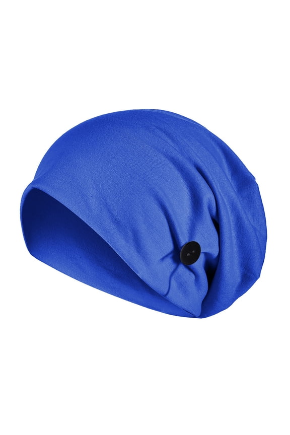 Headwraps for Women Turban Caps for Women hair nets for sleeping headband bandana head wraps chemo headwear for women Stretchy Turbans Soft Hat Turban Beanie for Cancer Alopecia Blue One Size