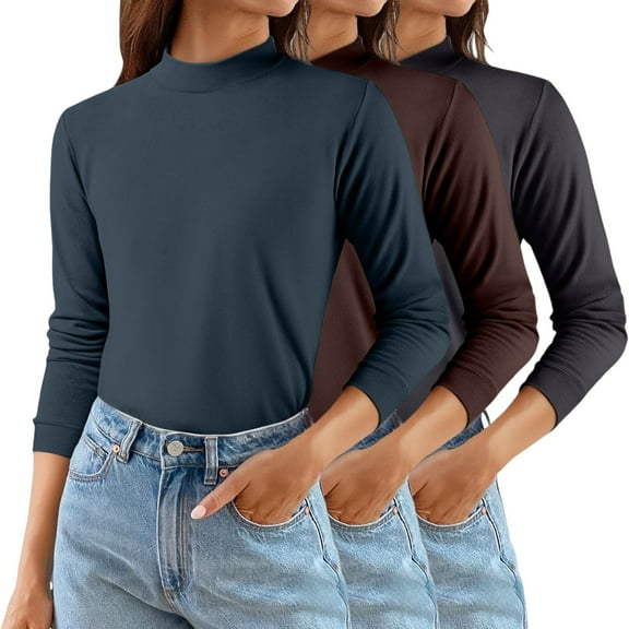 Tweang High Neck Long Sleeve Top Tight Shirts for Women Turtleneck Compression Shirt Tops for Women Long Sleeve Undershirt for Women Striped Sweater Gray 2 Xl