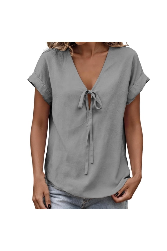 Linen Tunic Button Down Plaid Shacket Shirt Summer Graphic Tees Womens Cotton Linen Button Down Shirts Womens Cotton Linen Tunic Lapel Long Blouses Tops Boho Peasant Blouse Gray XL