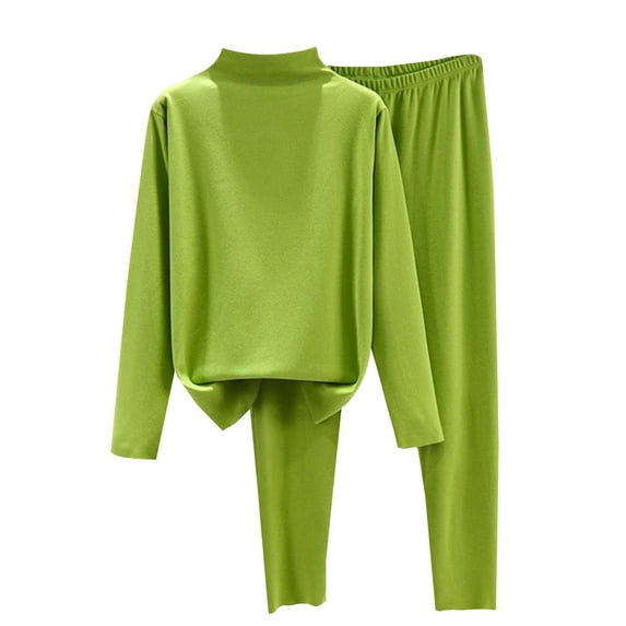 Tweang Lounge Set for Women Thermal Underwear for Women Set Thermals for Women Ski Base Layer Women Base Layer Set Cold Weather Clothes for Women Green L-3XL