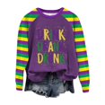 thumbnail image 1 of Tweang Mardi Gras Tops for Women Sequin Mardi Gras Sweatshirt for Women Ribbed Tops for Women Mardi Gras Top for Women's Mardi Gras Shirts Purple M, 1 of 4