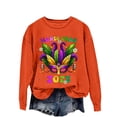 thumbnail image 1 of Tweang Mardi Sweatshirt Purple Mardi Gras Shirt Plus Size Tunic Tops for Women Mardi Gras Long Sleeve Shirt for Women Loose Fitting Tops for Women Magdi Gras Sweatshirts for Women Orange M, 1 of 4