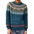 thumbnail image 1 of Tweang Norwegian Sweater Women Fair Isle Sweater Xmas Sweater Women Knitted Sweater Sweaters for Women Crochet Sweater Jumper Tops Dark Blue 3xl, 1 of 4