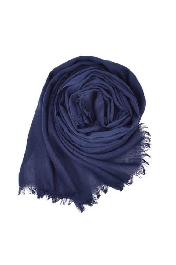 Pashmina Shawl Silk Scarf Long Shawl for Women Silk Scarf Poncho Shawl Wraps for Women Neck Gaiter Linen Scarf for Women Navy One Size
