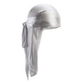 thumbnail image 1 of Tweang Pirate Hat Durag for Men Women Unisex Long Tail Durag 360 Waves Headwraps Pirate Cap Bandana Turban Hat Gray One Size, 1 of 3