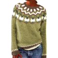 thumbnail image 1 of Tweang Retro Sweaters for Women Warm Winter Sweaters for Women Norwegian Sweater Retro Sweater Cable Knit Pullover Wool Sweater Women's Sweaters Yellow S, 1 of 4