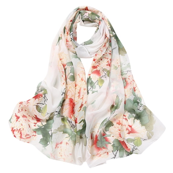 Tweang Sheer Scarf Rebozo Para Mujer Chiffon Scarf Long Lightweight Scarf For Spring And Summer scarf for women Shawls and Wraps Shawl Wraps for Women Long Sheer Scarf Beach Towel White One Size