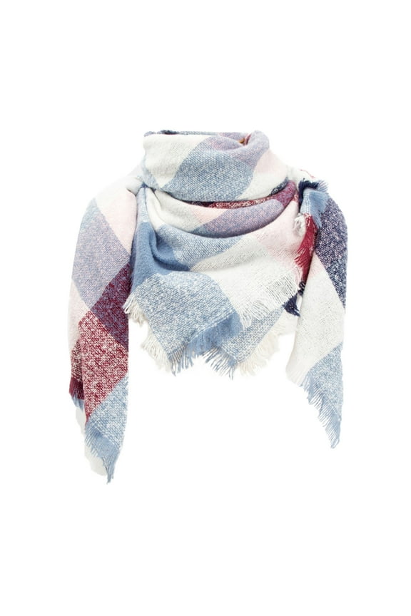 Silk Scarf Knit Poncho Warm Shawl Summer Shawls for Women Lightweight Head Scarf Triangle Shawl Silk Bandanas for Women Blue One Size