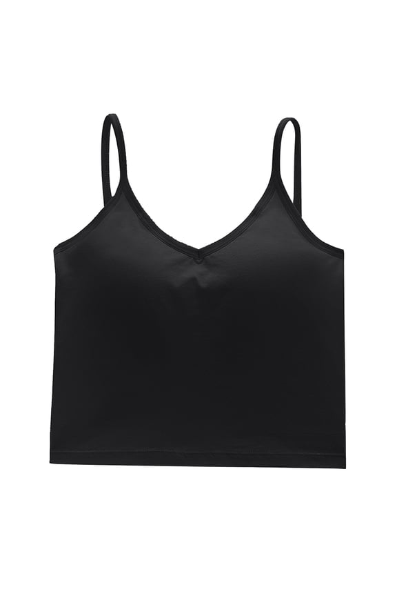 Spaghetti Straps Thin Strap Tank Tops women's tanks & camis Cami Top Camisole Top Tank Tops for Women Crop Tank Top lightweight tank top Stretch Camisole Breathable Stretch Black M