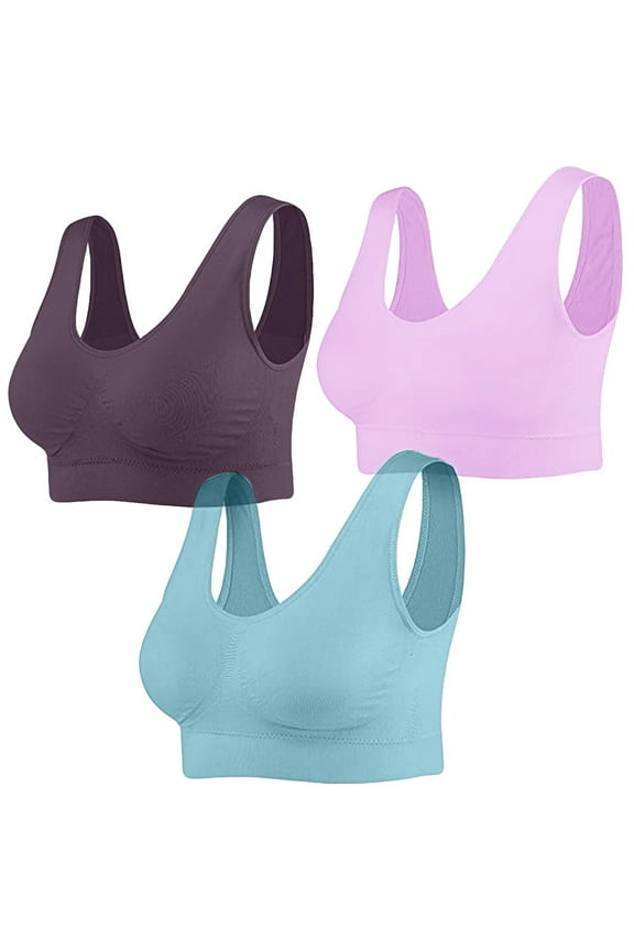 Sports Bra Women's Soft Stretch Bralette Comfort Bra Workout Tank Tops Elastic Tank Top Workout Running Fitness Top Fitness Vest Lightweight Vest Bra racerback sports Multi-color L