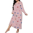 thumbnail image 1 of Tweang Summer Nightgowns for Women Ladies Nightgowns Night Gowns for Adult Women Summer Pajamas for Women Gowns for Women Sleepwear Cotton Nightgown Womens Satin Nightgown Pink 5XL, 1 of 5