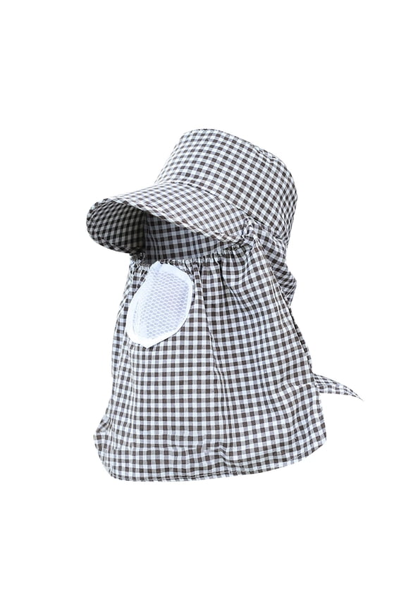 Sun Hats with Neck Flap Sun Cap Fishing Hats Outdoor-Wide Brim Sun Protection Hat with Removable Face&Neck Flap Cover for Men Women A One Size