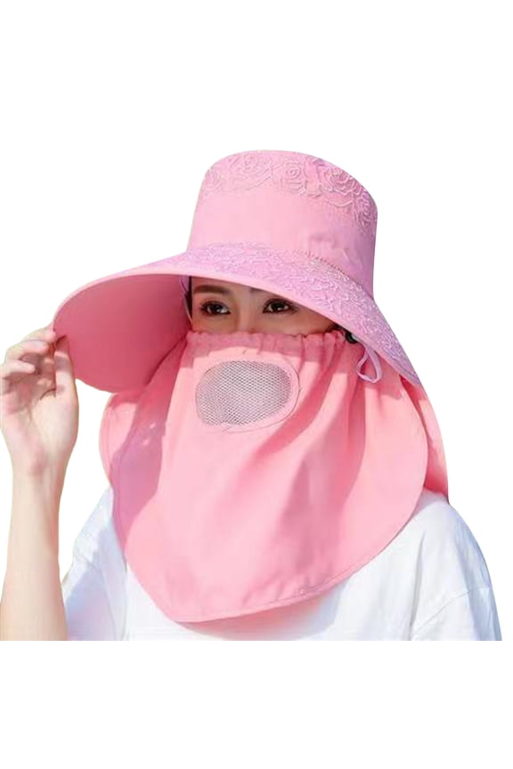 Sun Hats with Neck Flap Womens Mens Sun Hat Rollable Wide Brim Gardening Hat Sun-Hat-Beach-Bucket-Hat for Women Red One Size