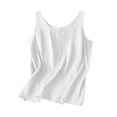 thumbnail image 1 of Tweang Tank Top for Women Tank Tops Casual Shirts Embroidered Button Sleeveless Top Summer Casual Loose Lightweight Tanks Basic Undershirts Base Layer Vest Halter Solid Color Elegant White 2XL, 1 of 7