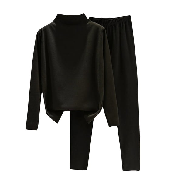 Tweang Thermal Base Layer Womens Ski Thermal Underwear for Women Set Long Underwear Women Long Johns Thermal Set Underwear Set Thermals for Women Black L-3XL