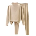 thumbnail image 1 of Tweang Thermal Sets for Women Women Long Johns Thermal Set Long Johns Womens Thermal Pajamas Ski Thermals for Women Thermals for Women Long Underwear Beige L-3XL, 1 of 6
