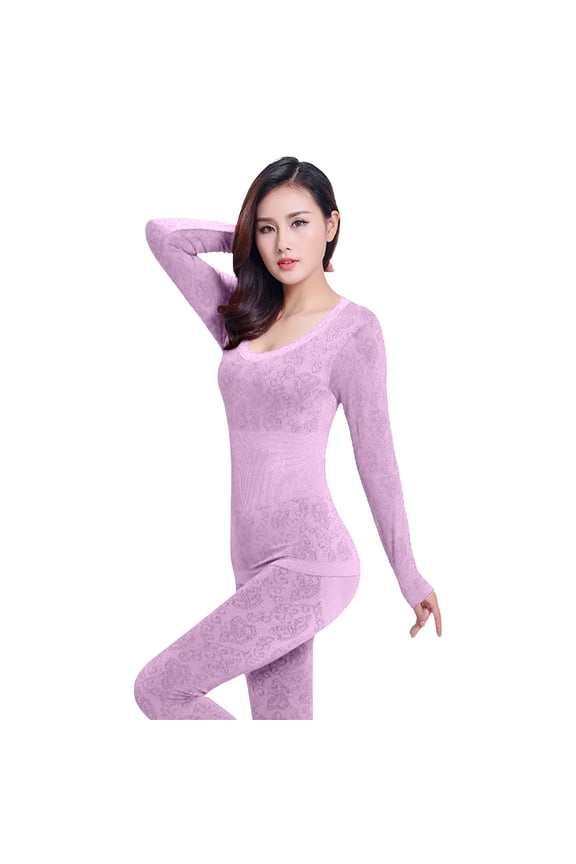 Thermal Underwear for Women Long Johns Women Long Johns Thermal Set Long Johns Women Underwear Set Long Johns for Women Slim Fit Ski Base Layer Pink One Size