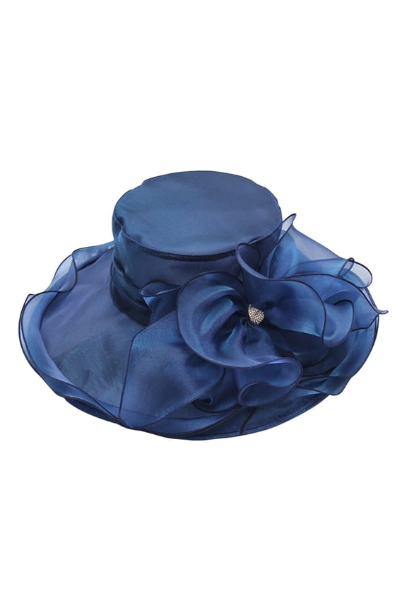 Top hat Classic Dress Hat wide brim fedora Formal Hats for Women Wide Band Hat mens dress hats for suits Resistant Brim Fedora Hats for Women Women Church Hats Navy A