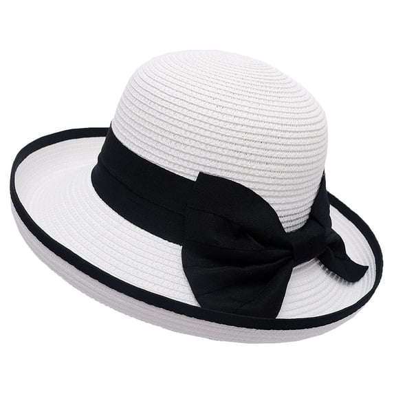 Tweang Top hat French Hat Accessories Lightweight & Comfortable wide brim fedora mens dress hats for suits wide brim hats for men Vintage Bucket Hat Classic Dress Hat White One Size