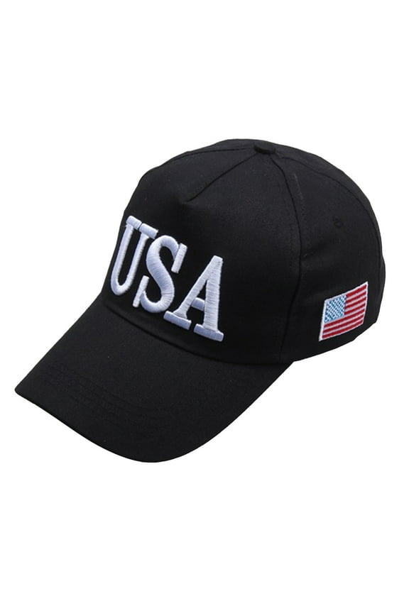 USA Flag Baseball Cap American PatrioticSportswear Hat for Men Women Adults Black One Size