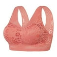 thumbnail image 1 of Tweang Wide Straps Bra Women's Bra Full Coverage Bra Comfortable Push Up Bras Anti Sagging Bra Wide Adjustable Straps Supportive Bralettes Posture Correcting Bra Wireless Bras Watermelon Red M, 1 of 8