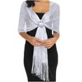 thumbnail image 1 of Tweang Women Shawls Shawls and Wraps for Evening Dress womens shall wrap sheer scarf scarves for women lightweight Scarves Wraps shrugs for evening dresses neck scarf for women White One Size, 1 of 4