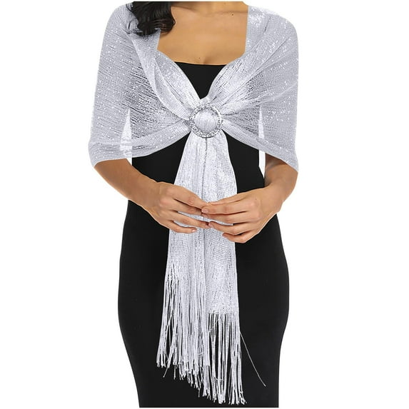 Tweang Women Shawls Shawls and Wraps for Evening Dress womens shall wrap sheer scarf scarves for women lightweight Scarves Wraps shrugs for evening dresses neck scarf for women White One Size