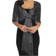 thumbnail image 1 of Tweang Women Shawls women scarves Scarves Wraps Shawls and Wraps for Evening Dress sheer scarf neck scarf for women Wedding Party Formal Shoulder Wrap scarves for women lightweight Black One Size, 1 of 5
