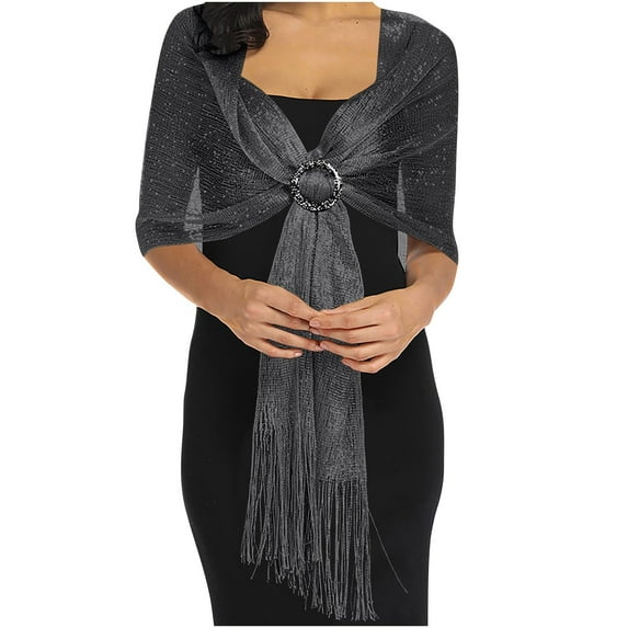Tweang Women Shawls women scarves Scarves Wraps Shawls and Wraps for Evening Dress sheer scarf neck scarf for women Wedding Party Formal Shoulder Wrap scarves for women lightweight Black One Size